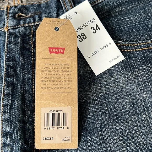 Levi's Blue Men’s 505 Regular Jeans NWT 38x34 - Picture 4 of 11